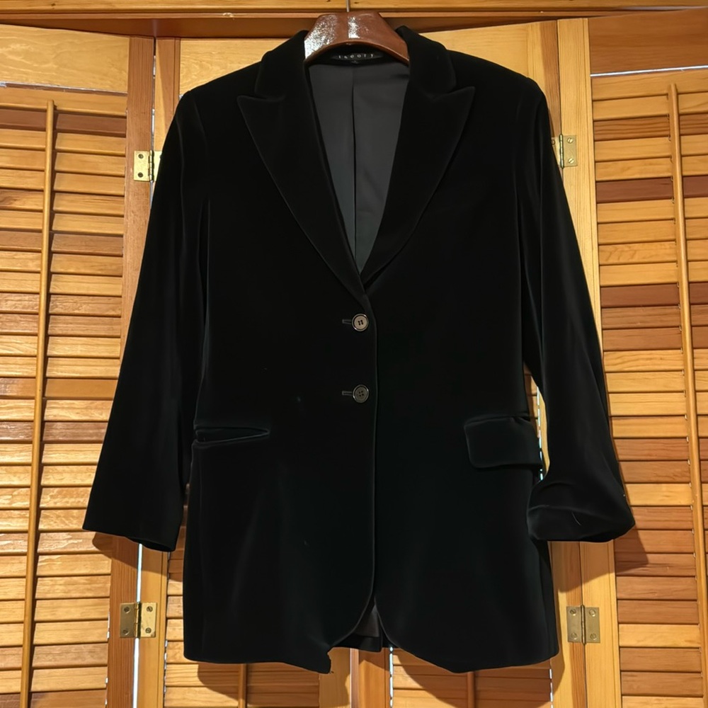 Theory Velvet Blazer - Black - small